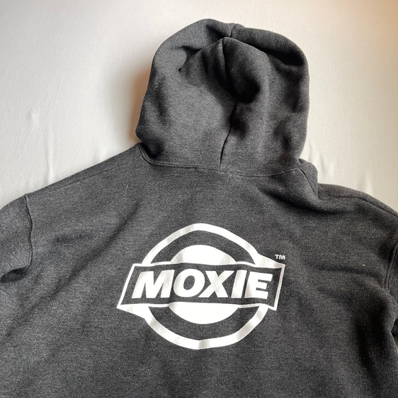 Moxie Women's Grey Cropped Hoodie Sweater - Picture 3 of 4